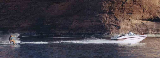 Water skiing through the canyons